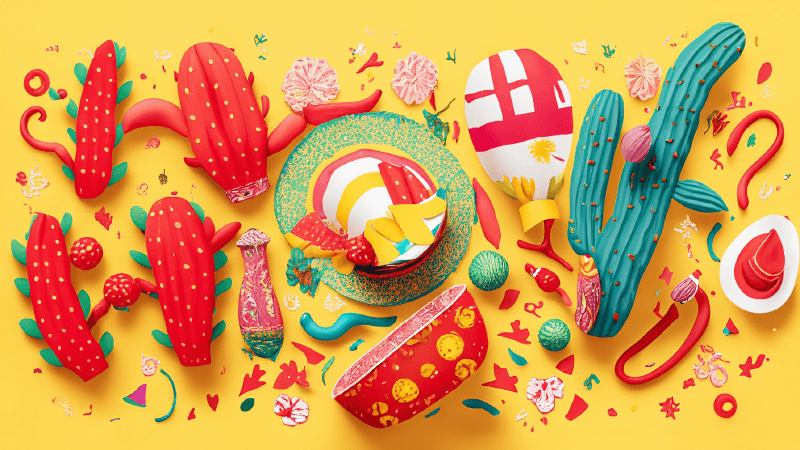 cactus themed decor for mexican food party